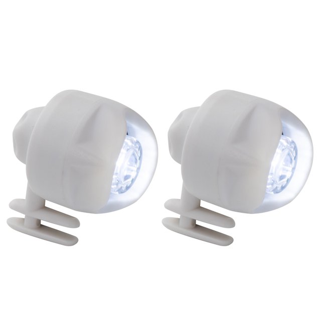 Mini Luz De Advertencia Nocturna 2pcs LED zapatos lámpara portátil 3 modos de iluminación para acampar al aire libre (blanco)