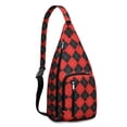 thumbnail image 1 of Retro Plaid Sling Backpack - Classic Checkerboard Print Crossbody Bag, Fashionable Anti-Theft Pack for Commuters, 1 of 4