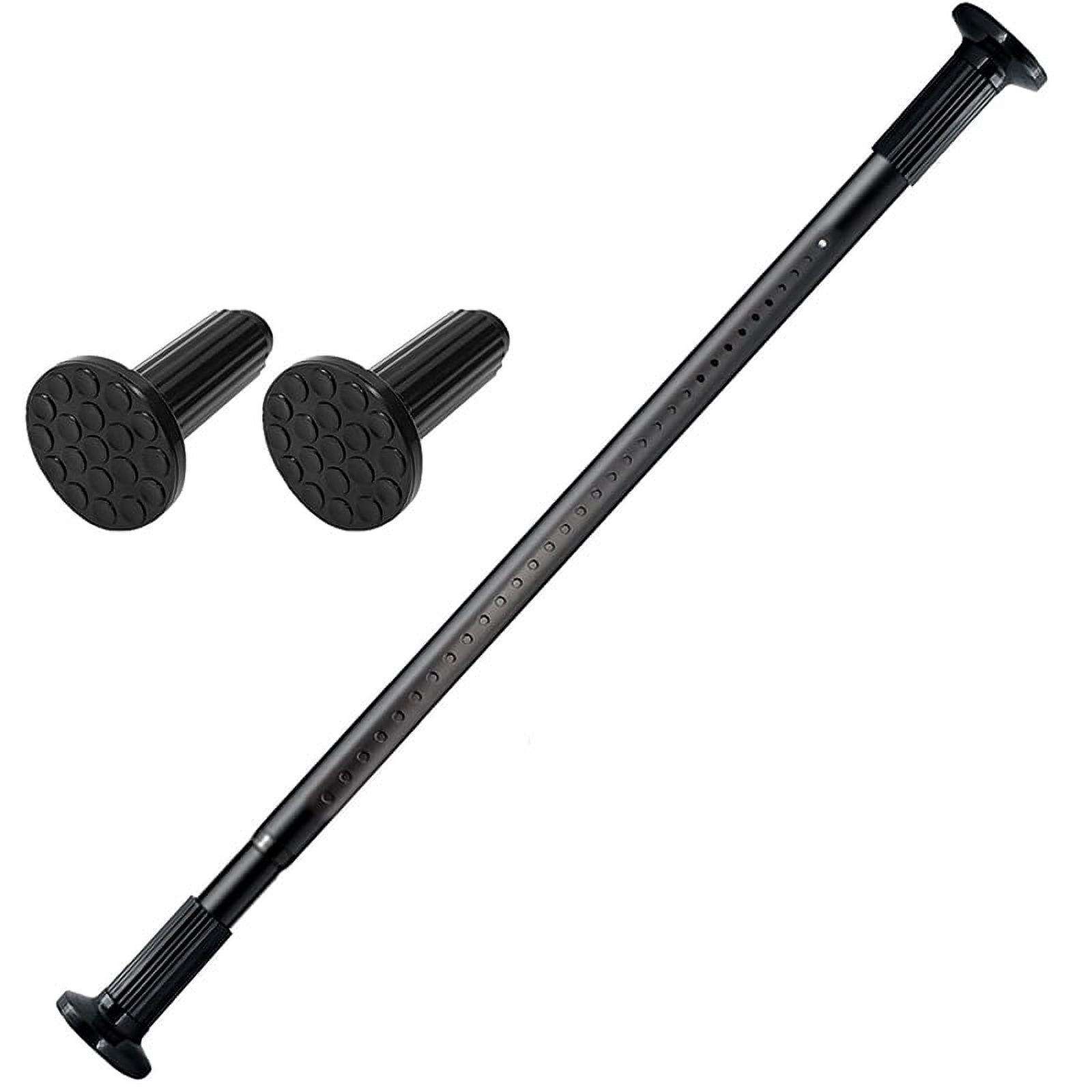 No Drill Tension Rod - Extra Long Room Divider 51-146inch, Adjustable Spring Shower Curtain Rod for Closet/Balcony, Non-slip Telescopic Pole (black)