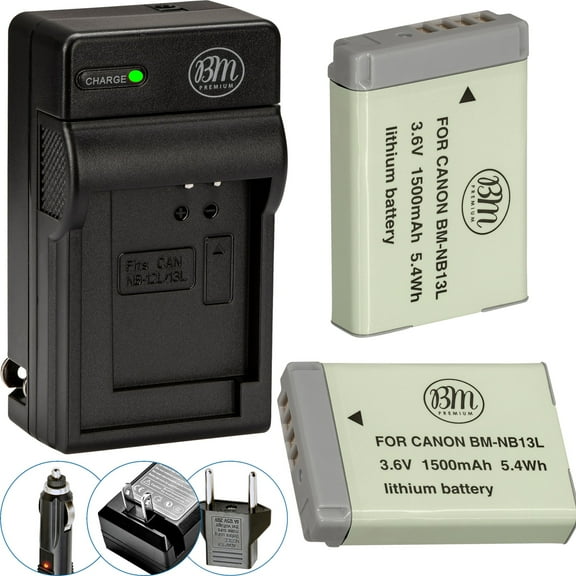 BM 2 NB-13L Batteries and Charger for Canon PowerShot SX620 SX720 SX740 HS G1 X Mark III G5 X Mark II G7 X Mark II G7 X Mark III G9 X Mark II Cameras
