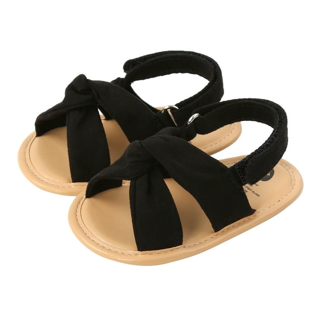 Diconna Breathable Summer Baby Girls Sandals, Solid Color Soft Sole Shoes