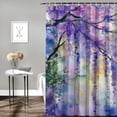 thumbnail image 2 of BCIIG  Watercolor Flower Shower Curtain, Wisteria Flowers on Blurred Background with Dreamy Colors, Cloth Fabric Bathroom Decor Set with Hooks,, 2 of 6