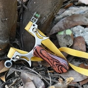 Runzkzy Alloy Fast Compression Flat Leather Slingshot Outdoor Laser Shooting No Strap Slingshot