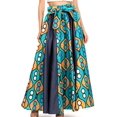 thumbnail image 3 of Sakkas Monifa Long Maxi Skirt Colorful Ankara Wax Dutch African Skirt Gorgeous - 17-Multi - One Size Regular, 3 of 5