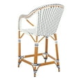 thumbnail image 6 of SAFAVIEH California Outdoor Patio Counter Stool w/ Arm, White/Navy, 6 of 11