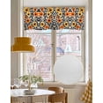 thumbnail image 4 of Orange Yellow Black Botanical Kitchen Valances for Windows Farmhouse Linen Window Valance Curtain for Living Room Window Treatment Modernism Floral Spring Valance Rod Pocket Topper, 42 x 12 Inch, 4 of 6