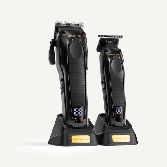 Professional Hair Clipper for Men, Barber Hair Clipper Set, Professional Cordless Hair Clipper with Zero Gap Hair Trimmer Combo with LED Display,9 Premium Guards kit for Men(Black)