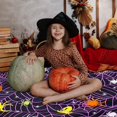 thumbnail image 5 of Cute Halloween Blanket Purple Spider Web Halloween Throw Blankets 60" x 50", Halloween Blankets and Throws, Halloween Fleece Throw Blanket for Couch Sofa, 5 of 6