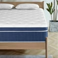 thumbnail image 4 of Spaco Full Size Compressible Roll Up Mattress, 14 Inch Memory Foam Hybrid Mattress Including Independent Bagged Springs, Medium Firm Support, White and Blue, 4 of 8