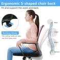 thumbnail image 4 of CL.HPAHKL Ergonomic Office Chair, Adjustable Mesh Computer Chair with Lumbar Support Armrest, Swivel Rolling Desk Chair with Fixed Armrests, Mid Back Task Chair for Home, Office, Pink, 4 of 7