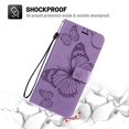 thumbnail image 5 of Dteck Galaxy S20 FE (Fan Edition) 5G Case, Embossed Butterfly PU Leather Magnetic Folio Flip Wallet Case Built-in Card Holder with Wrist Strap Stand Cover For Samsung Galaxy S20 FE 6.5 inch, Purple, 5 of 5