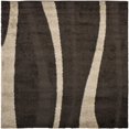 thumbnail image 1 of Safavieh Willow Shag Collection SG451-2813 Dark Brown and Beige Square Area Rug (5' Square), 1 of 3