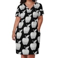 thumbnail image 3 of Vestido de bolsillo suelto plateado ropa de mujer, 3 of 7