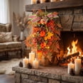 thumbnail image 4 of Artificial Fall Wreaths for Front Door,Autumn Wreath with Pumpkin and Maple Leaves Thanksgiving Artificial Flowers Wreath，Fall Decorations for Home Front Porch Yard Window Farmhouse Decor, 4 of 7