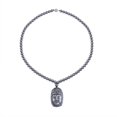 thumbnail image 3 of Terahertz Carved 925 Sterling Silver Rhodium Plated Beaded Buddha Head Pendant Beaded Necklace for Women Jewelry Size 20" Ct 190.73 Birthday Christmas Gifts for Women, 3 of 8