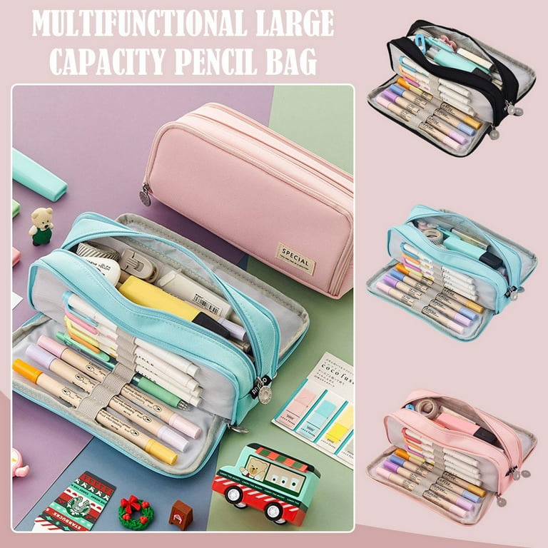 WWDZ Angoo Double Sided Pen Bag Pencil Case Special Macaron Storage Color  Pouch Canvas Bag Dual School H8L6 Pocket Travel Stationery X6M3 