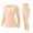 Beige, variant on FAZVAOO Thermal Underwear Women Long Johns Fleece Winter Thick Warm Built-In Padded Bra Lace Base Top and Bottom