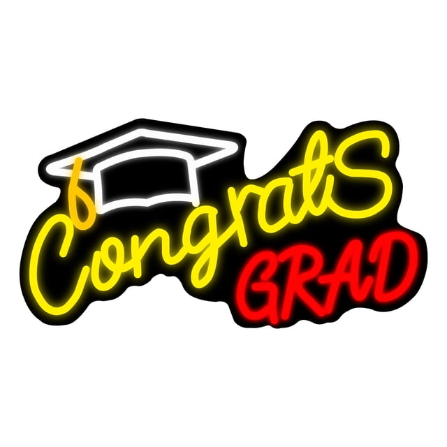 Letrero de neón FATMOON ¡Felicidades, graduado! LED alimentado por USB