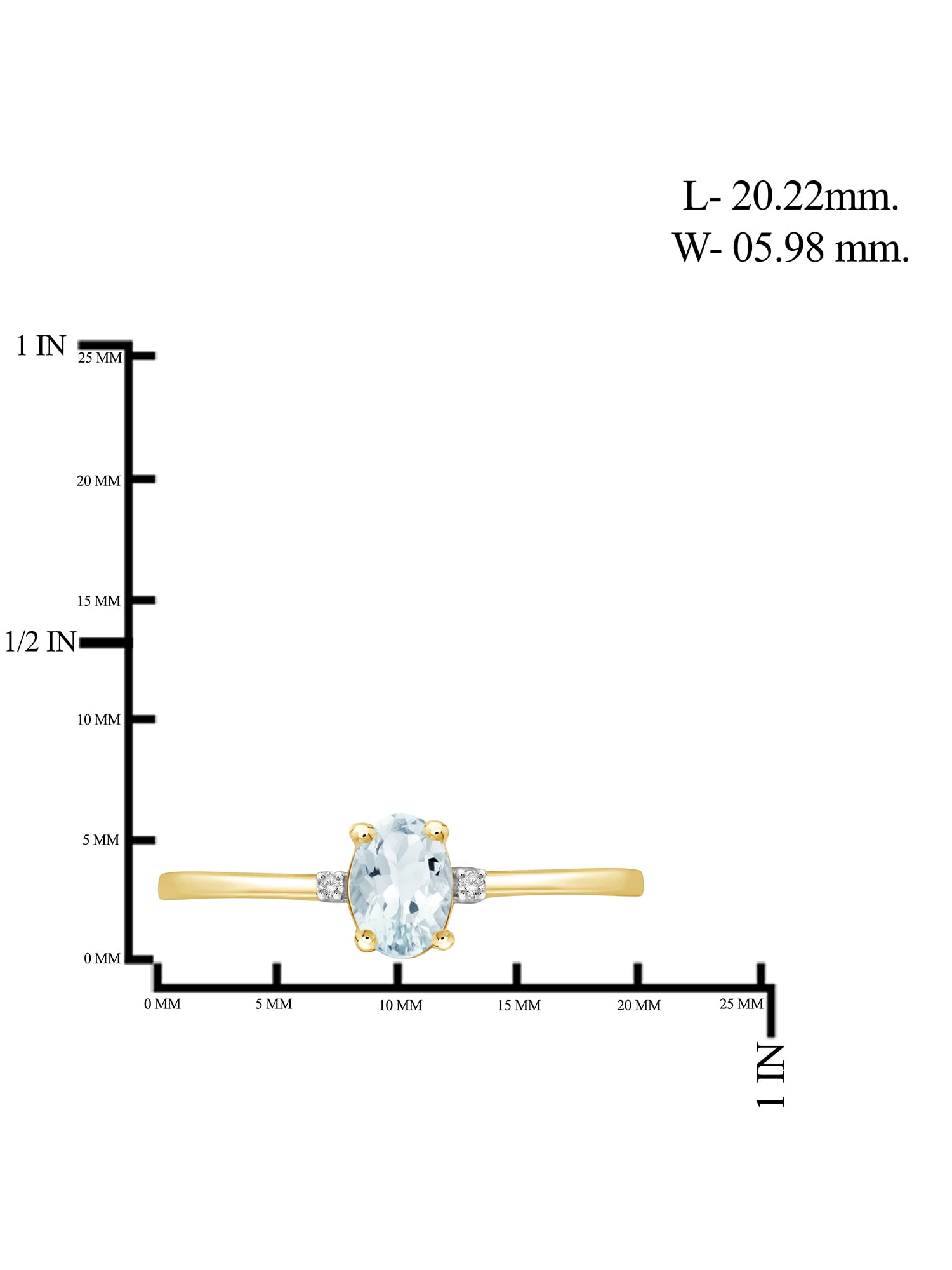 JewelersClub Aquamarine Ring Birthstone Jewelry – 0.45 Carat Aquamarine 14K Gold Plated Silver Ring Jewelry with White Diamond Accent – Gemstone Rings with Hypoallergenic 14K Gold Plated Silver Band