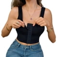 thumbnail image 2 of Women's Daily Wear Slimming Shapewear Camisole Front Closure Tummy Control Waist Shaper Top Black S, 2 of 5