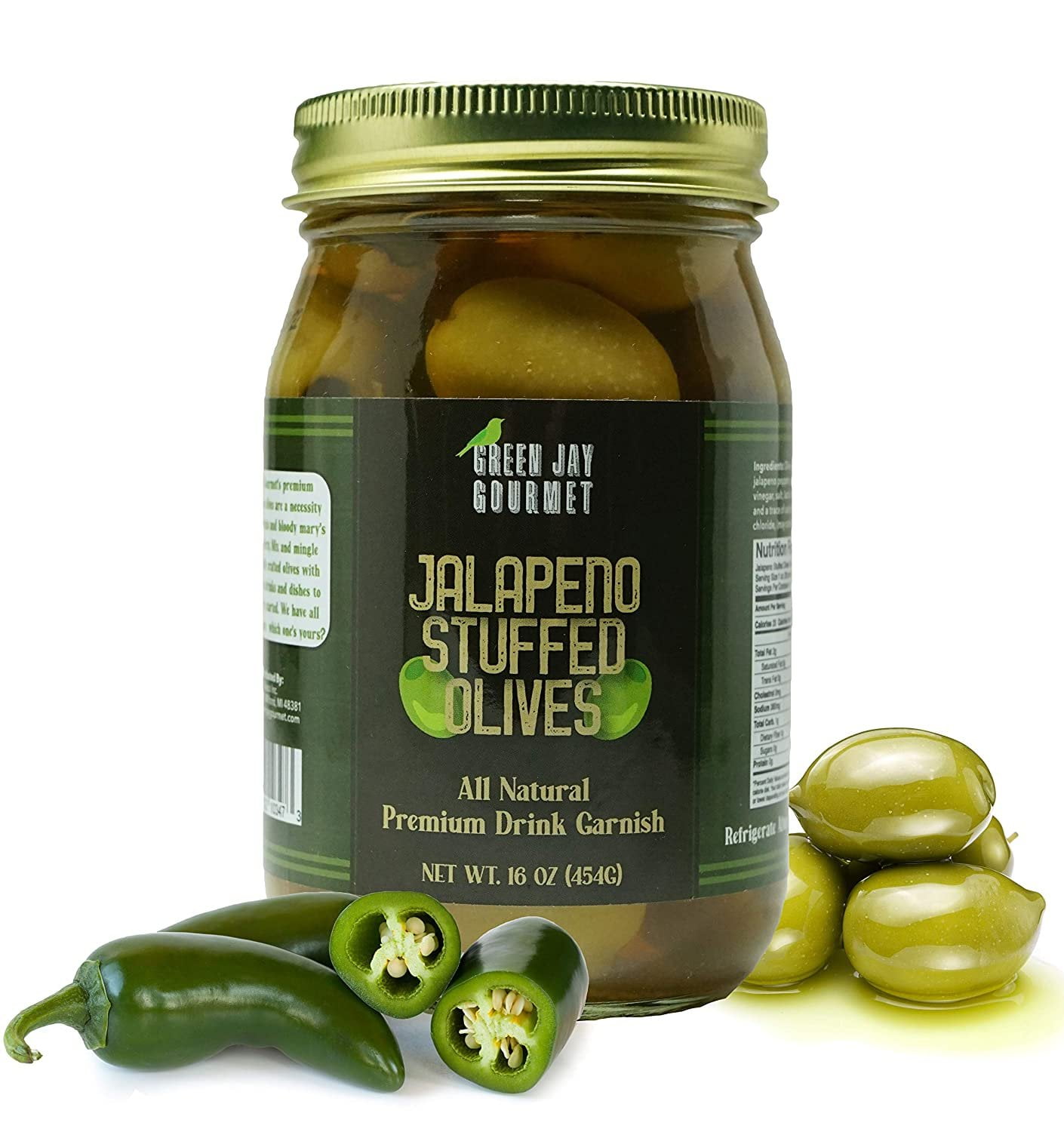Green Jay Gourmet Jalapeno Stuffed Olives Stuffed Green Olives for
