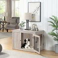 thumbnail image 4 of Unipaws Dog Crate End Table with Cushion Indoor Use Grey Medium, Weathered Gray, 4 of 7