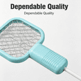 thumbnail image 6 of ACDANC Electric Mosquito Zapper,Indoor Bug Zapper for Bedroom,Handheld Bug Zapper,Indoor,Bug Zapper Racket Rechargeable,4X4In Mesh,Teal,1 Pc, 6 of 7