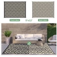 thumbnail image 2 of DEORAB Outdoor Rugs Waterproof Plastic Straw Mat 9'x12' Reversible for RV Patio Deck Beach Black & Beige, 2 of 5