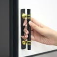thumbnail image 2 of Thinsont 2pcs/set Self-Adhesive Stainless Steel Cabinet Handle Easy Installation Wide Applications Black, 2 of 6