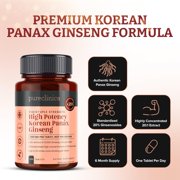 PureClinica High Potency Korean Panax Ginseng 10,000mg – 180 Tablets (6-Month Supply) – Standardized 20% Ginsenosides for Energy & Vitality Support