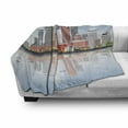 thumbnail image 3 of Boston Soft Flannel Fleece Blanket, Business Travel and Tourism Concept with Modern Buildings with Reflection in Water, Cozy Plush for Indoor and Outdoor Use, 50" x 70", Multicolor, by Ambesonne, 3 of 6