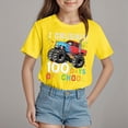 thumbnail image 2 of TOWED22 Girls Short Sleeve T Shirts Kids Crewneck Curve Hem Soft Tunic Tops Summer Tees 5-14 Years(Yellow,5-6 Y), 2 of 4