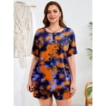 thumbnail image 6 of SHOWMALL Plus Size Activewear Sets for Women Sporty Two Piece Shorts Outfits Gym Running Suits YP Ink Navy 1X, 6 of 7