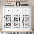 thumbnail image 2 of Modern Sideboard Buffet Cabinet with Storage Drawers and Doors, Rubber Wood Console Table Cupboard for Living Room Dining Room Hallway, 2 of 12