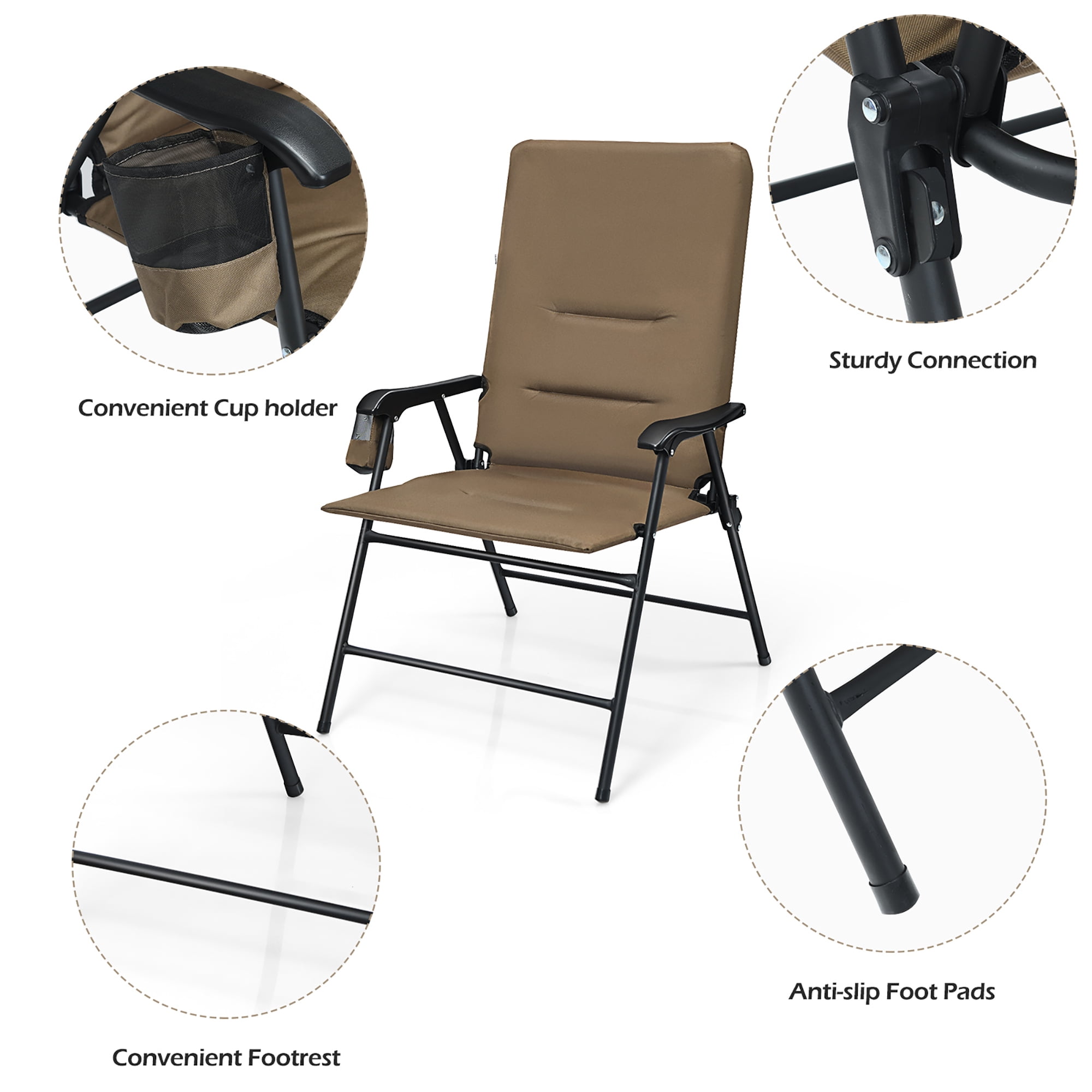 Padded folding 2024 chairs with armrests