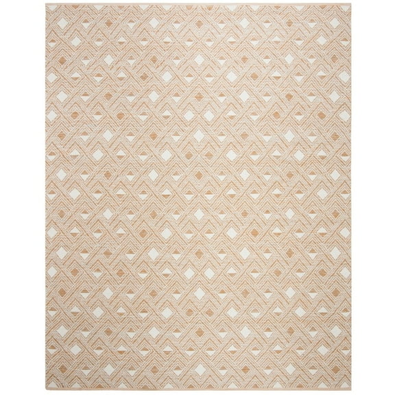 SAFAVIEH Montauk Katee Geometric Diamonds Area Rug, Peach/Ivory, 5' x 8'