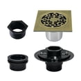thumbnail image 5 of Kingston Brass BSFK4272AB Watercourse 4-Inch Brass Square Grid Shower Drain with Hair Strainer and Base Flange in Antique Brass, 5 of 5