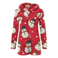thumbnail image 5 of Cavosen Christmas Wide Leg Jumpsuits for Women Fleece Zip Up Long Sleeve Cute Hooded Loungewear with Ears Snowman Thicken Onesie Warm Unisex Trendy Sleepwear, 5 of 7