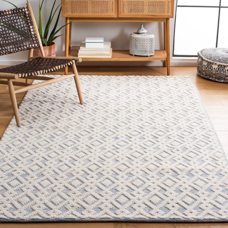 SAFAVIEH Vermont Simone Geometric Area Rug, 4' x 6', Ivory/Blue