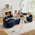 thumbnail image 5 of Timbernest 110" Cloud Sectional Sofa, 4 Seater Curved Modular Sofa, Chenille Sleeper Couch for Living Room, Apartment, Deep Navy, 5 of 10