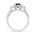 thumbnail image 2 of ANGARA Natural 0.8 Ct. Amethyst with Diamond Classic Ring in 14K White Gold for Women (Ring Size: 10.5), 2 of 8