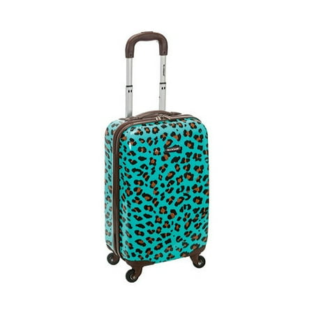 Rockland Sonic Hardside Carry On Spinner Suitcase - Blue Leopard