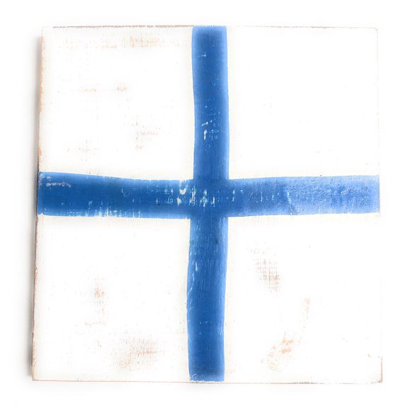 X Nautical Alphabet Wooden Plaque 7" X 7" - Coastal Decor | #skn16017x