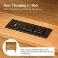 thumbnail image 5 of 26" Modern 3 Drawers End Table Curved Table Set of 2 with Charging Station for Living Room Oak, 5 of 5