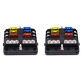thumbnail image 4 of 2X 6-Way Waterproof Fuse Block,with LED Indicator 12 Circuits with Negative Marine Fuse Box for Dc 12/24V Car Boat, 4 of 10