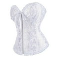 thumbnail image 6 of Gkeoshab Shapewear Corsets for Women Renaissance Floral Lace up Boned Overbust Corset Bustier Shapewear Shapewear White XXXXL, 6 of 7