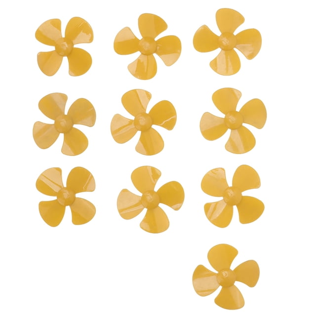 10 hélices de 80 mm y 4 palas de plástico para bricolaje, accesorios de modelo de juguete giratorio con orificio de 2 mm XR-149 amarillo
