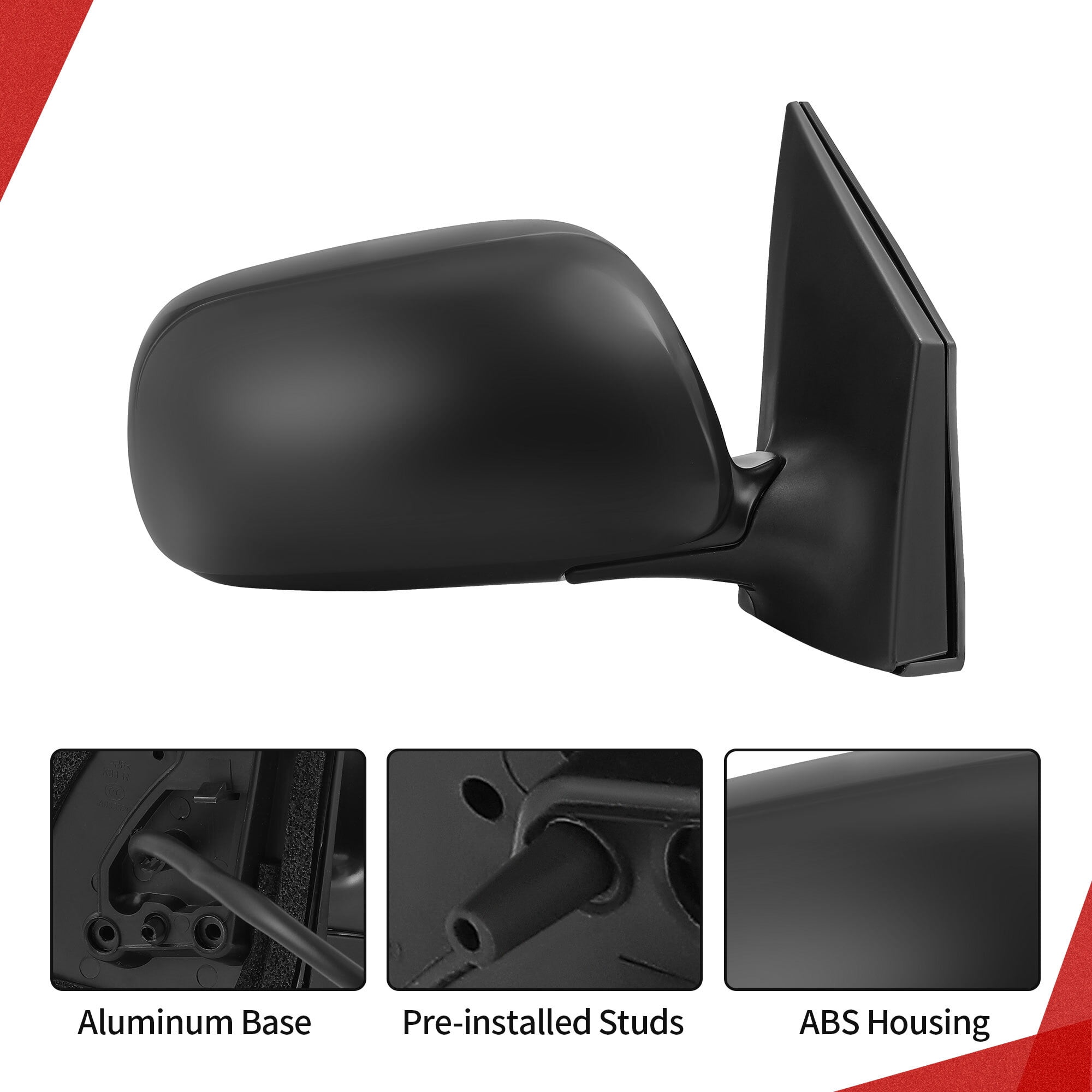 LEDKINGDOMUS Right Passenger Side Power Heated Manual Folding Black Mirror Compatible With 2009 2010 2011 2012 2013 Toyota Corolla Door Mirror Replacement
