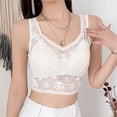thumbnail image 2 of Lace Bralette for Women V Neck Tank Top Racerback Wide Strap Sexy Crop Tops Full Coverage Lace Bras, 2 of 7