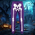 thumbnail image 2 of Bainana Boys Halloween Sweatpants Skeleton Print Elastic Waist Taper Leg Jogger Pants Kids Trendy Festival Party Playwear Trousers 5-6 Years Purple, 2 of 3